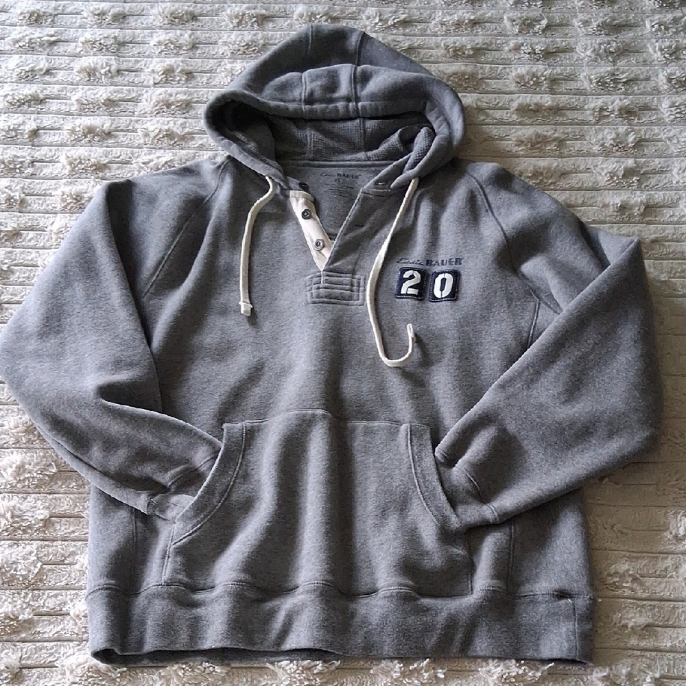 Eddie Bauer Gray Sweatshirt Hoodie Soft Cotton Blend